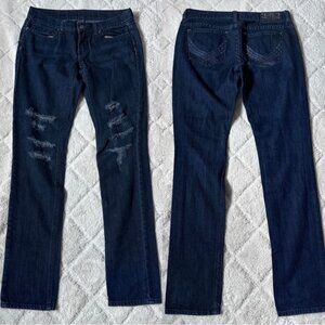 Victoria's Secret PINK | Bling Dark Wash Distressed Skinny Jeans | Size 4